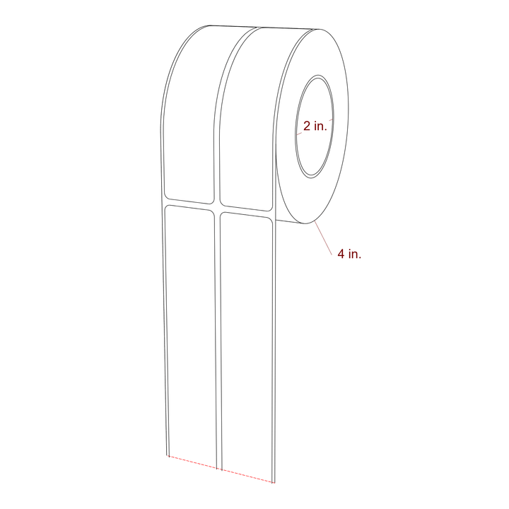 1.125" x 4.5" Rectangle Roll for Epson ColorWorks & Primera Printers; 1.125" x 4.5" Rectangle Label Diagram