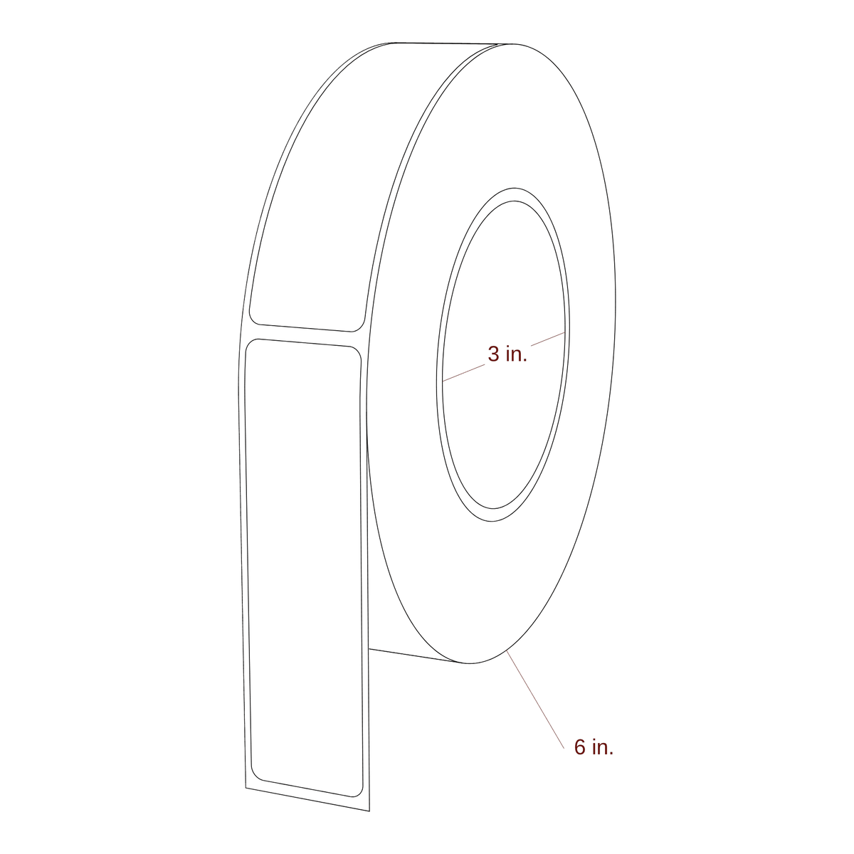 1.125" x 4" Rectangle Roll for Epson ColorWorks & Primera Printers; 1.125" x 4" Rectangle Label Diagram