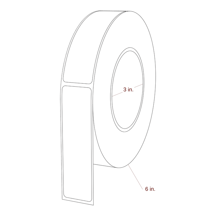 1.125" x 4" Rectangle Roll for Epson ColorWorks & Primera Printers; 1.125" x 4" Rectangle Label Diagram