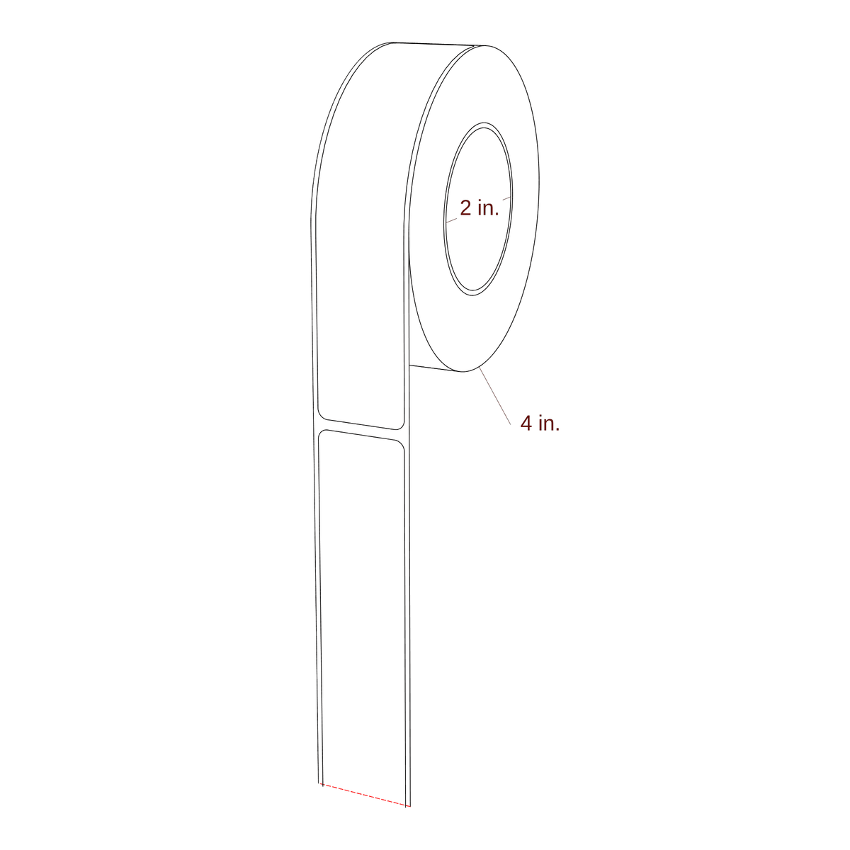 1.125" x 5.4375" Rectangle Roll for Epson ColorWorks & Primera Printers; 1.125" x 5.4375" Rectangle Label Diagram
