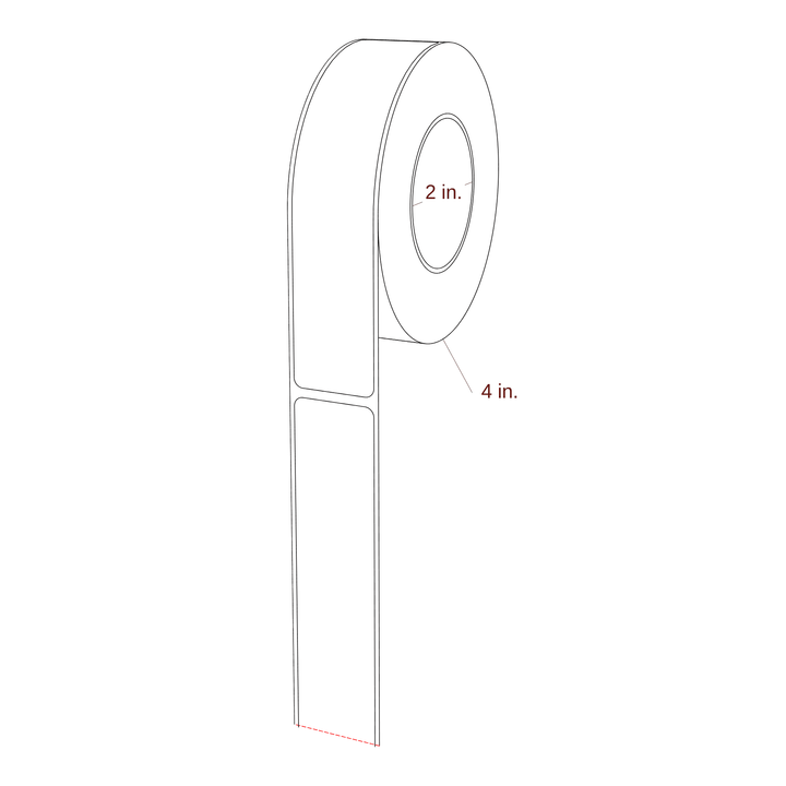 1.125" x 5.4375" Rectangle Roll for Epson ColorWorks & Primera Printers; 1.125" x 5.4375" Rectangle Label Diagram