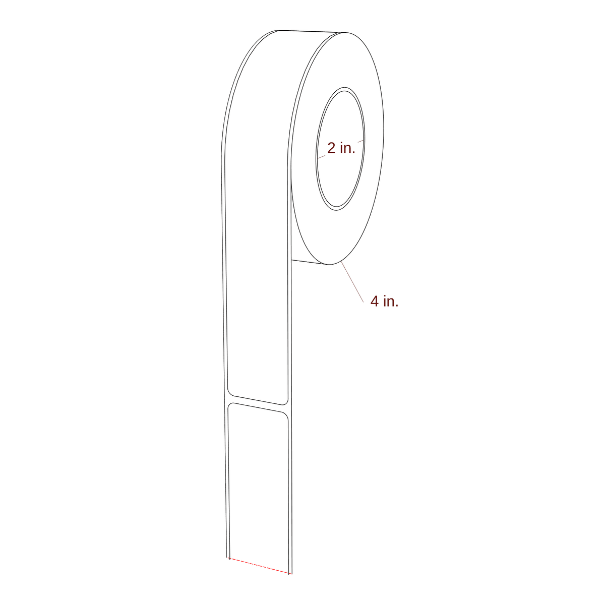 1.125" x 7.125" Rectangle Roll for Epson ColorWorks & Primera Printers; 1.125" x 7.125" Rectangle Label Diagram