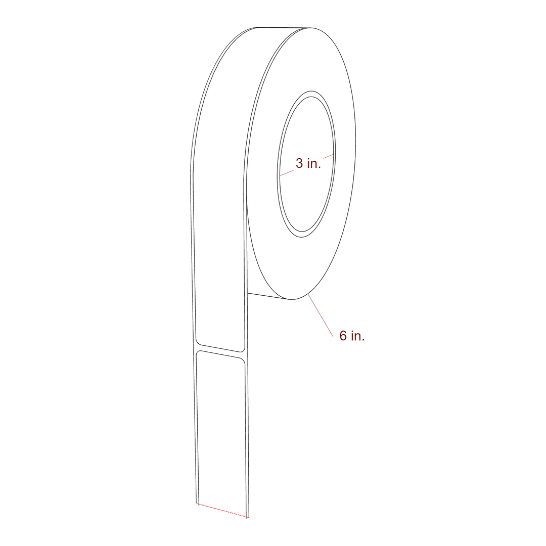 1.125" x 8" Rectangle Roll for Epson ColorWorks & Primera Printers; 1.125" x 8" Rectangle Label Diagram