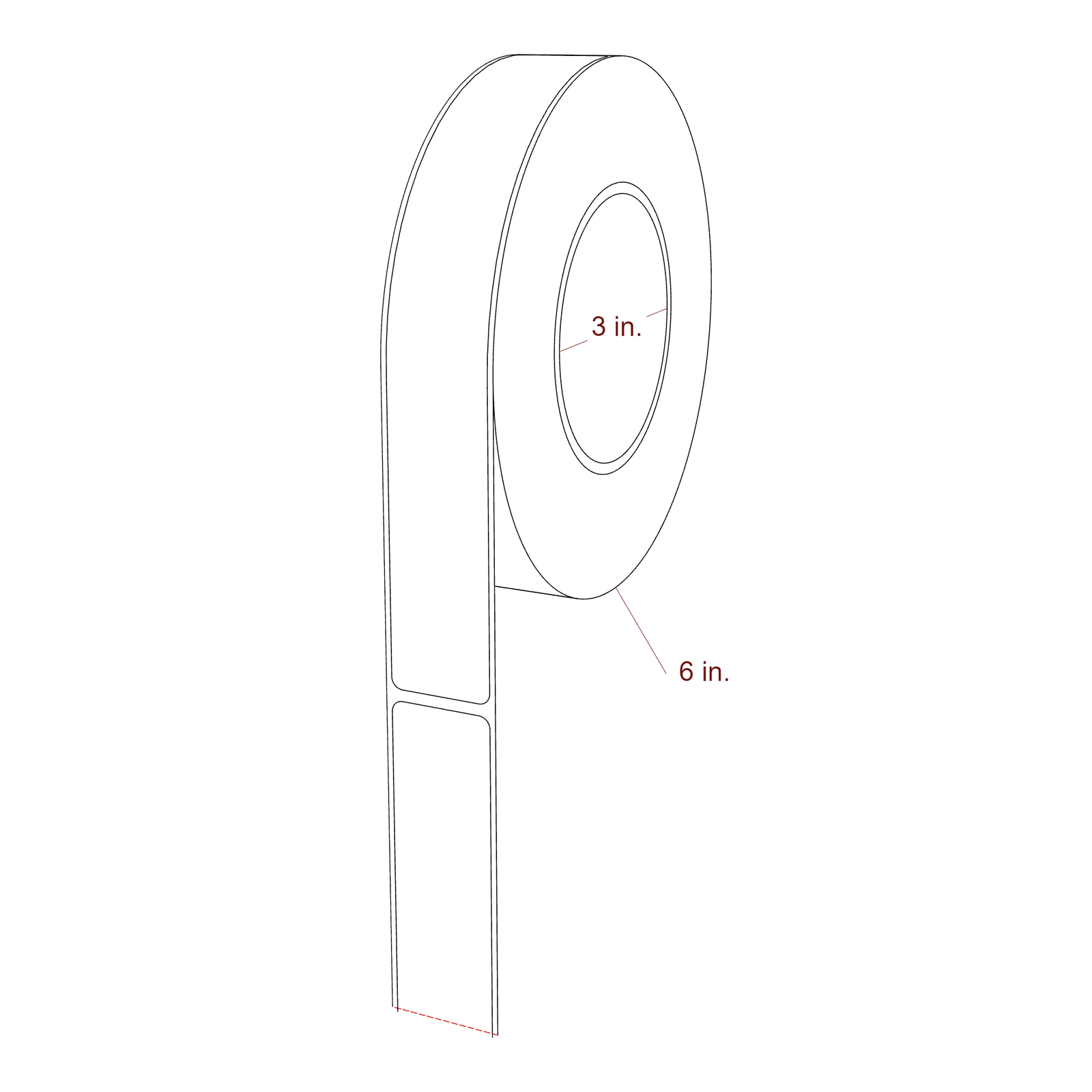 1.125" x 8" Rectangle Roll for Epson ColorWorks & Primera Printers; 1.125" x 8" Rectangle Label Diagram