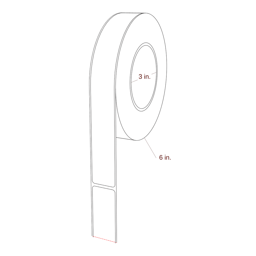 1.125" x 9" Rectangle Roll for Epson ColorWorks Printers; 1.125" x 9" Rectangle Label Diagram