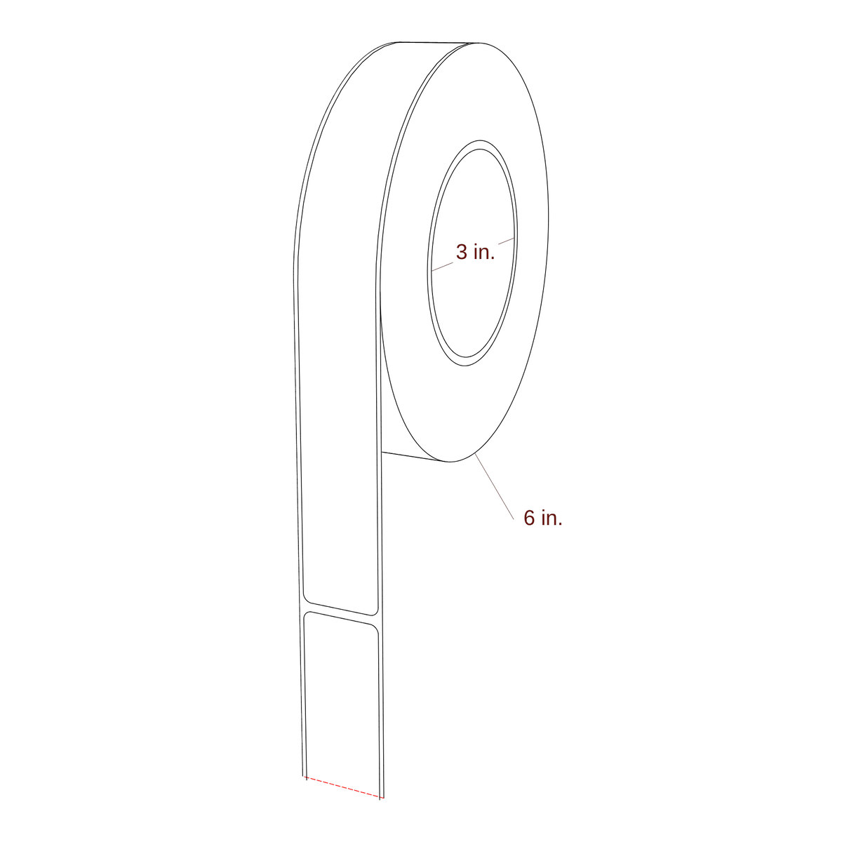 1.125" x 9" Rectangle Roll for Epson ColorWorks Printers; 1.125" x 9" Rectangle Label Diagram