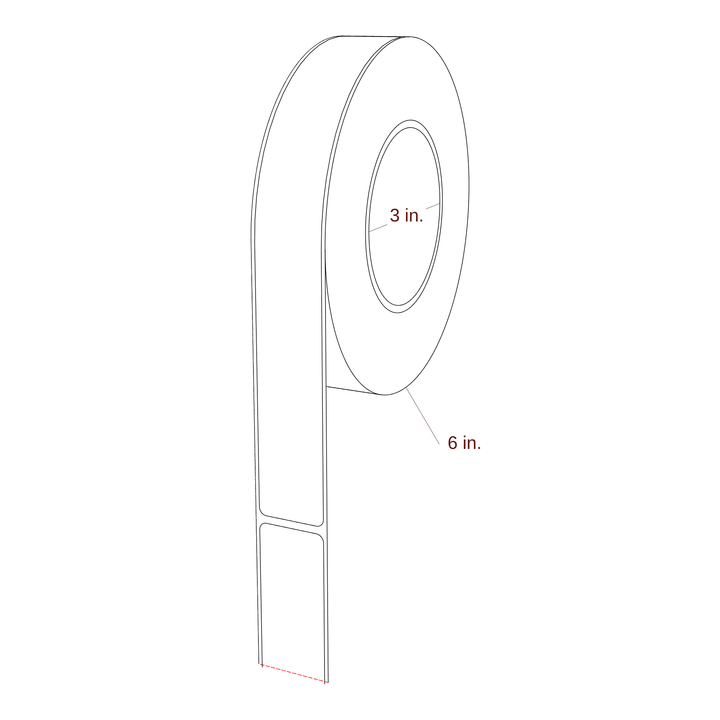 1.125" x 9" Rectangle Roll for Epson ColorWorks Printers; 1.125" x 9" Rectangle Label Diagram