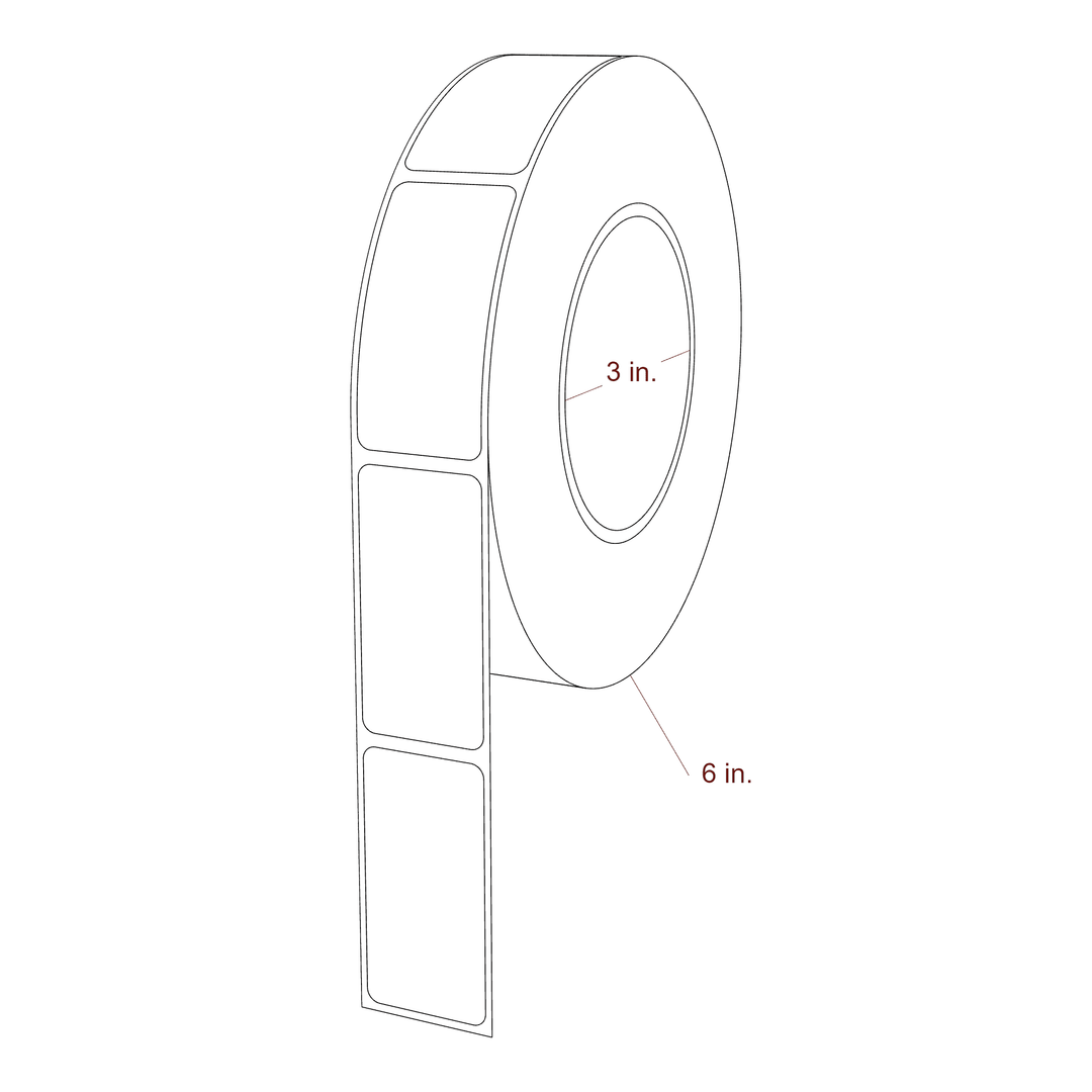 1.1875" x 2.4" Rectangle Roll for Epson ColorWorks Printers; 1.1875" x 2.4" Rectangle Label Diagram