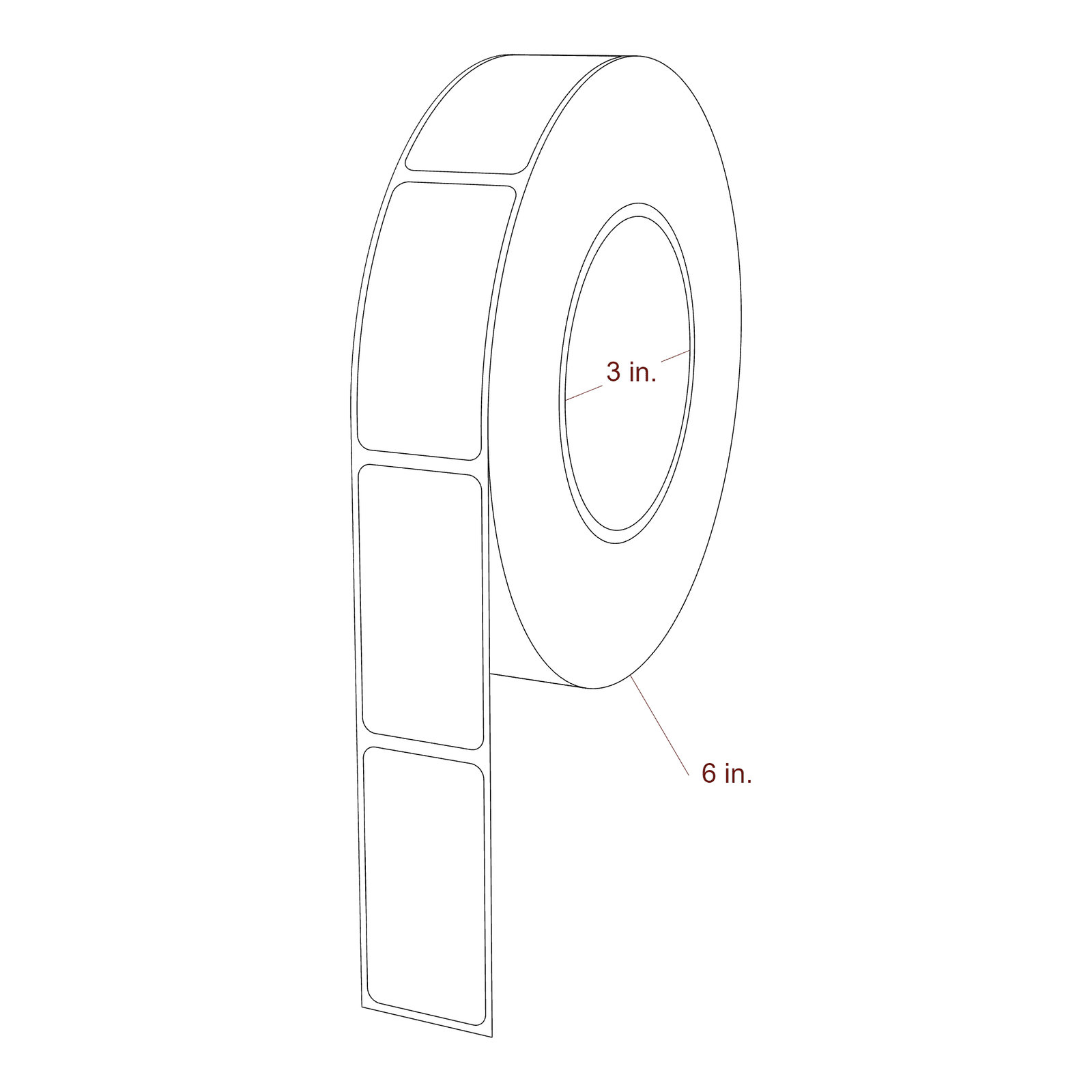 1.1875" x 2.4" Rectangle Roll for Epson ColorWorks Printers; 1.1875" x 2.4" Rectangle Label Diagram