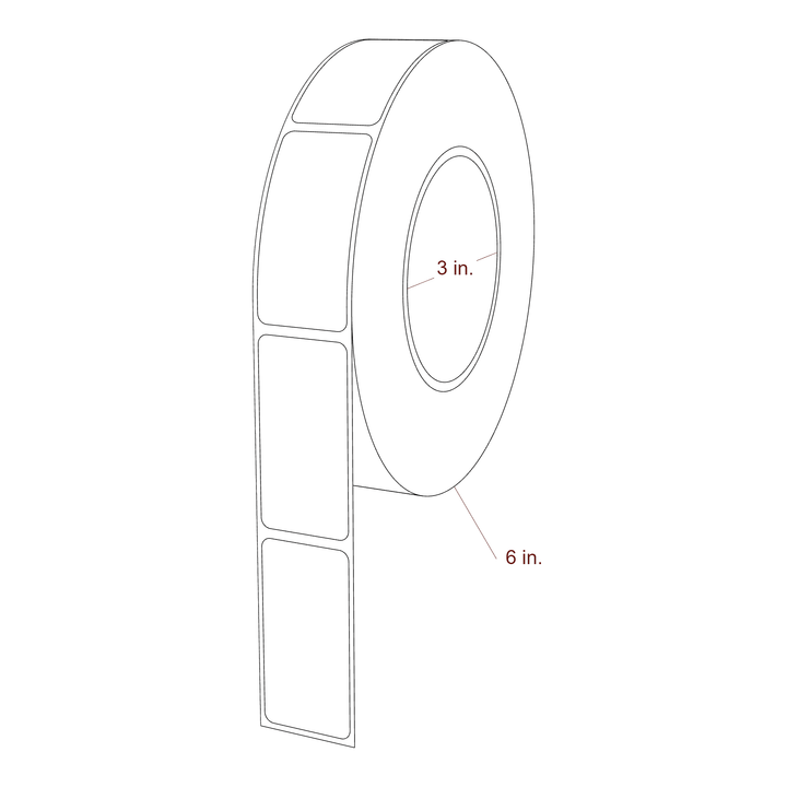 1.1875" x 2.4" Rectangle Roll for Epson ColorWorks Printers; 1.1875" x 2.4" Rectangle Label Diagram
