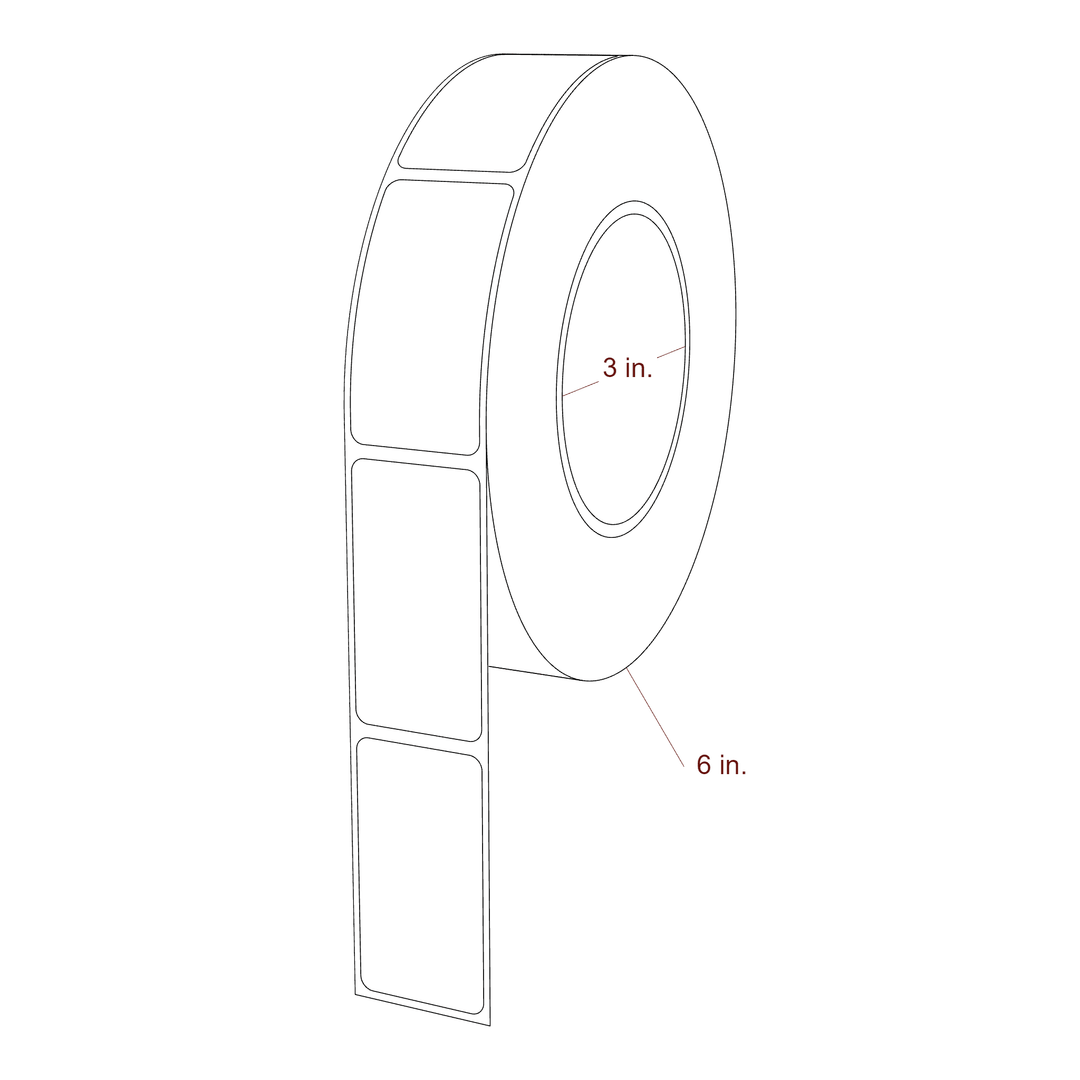 1.25" x 2.4" Rectangle Roll for Epson ColorWorks Printers; 1.25" x 2.4" Rectangle Label Diagram