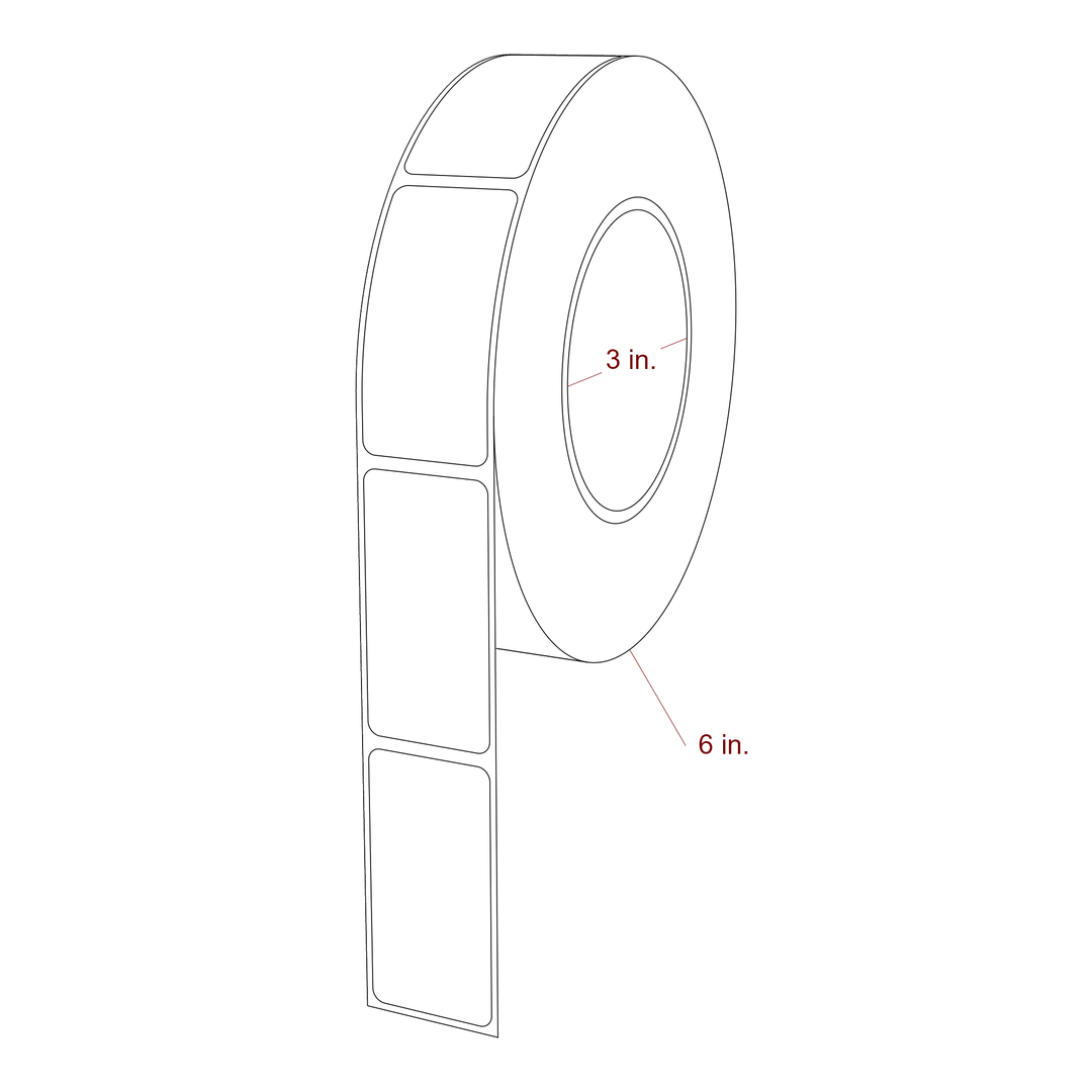 1.25" x 2.5" Rectangle Roll for Epson ColorWorks & Primera Printers; 1.25" x 2.5" Rectangle Label Diagram