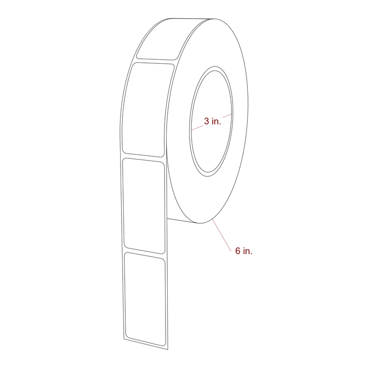 1.25" x 2.5" Rectangle Roll for Epson ColorWorks & Primera Printers; 1.25" x 2.5" Rectangle Label Diagram