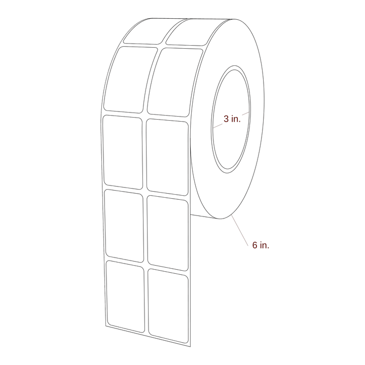 1.25" x 2" Rectangle Roll for Epson ColorWorks & Primera Printers; 1.25" x 2" Rectangle Label Diagram