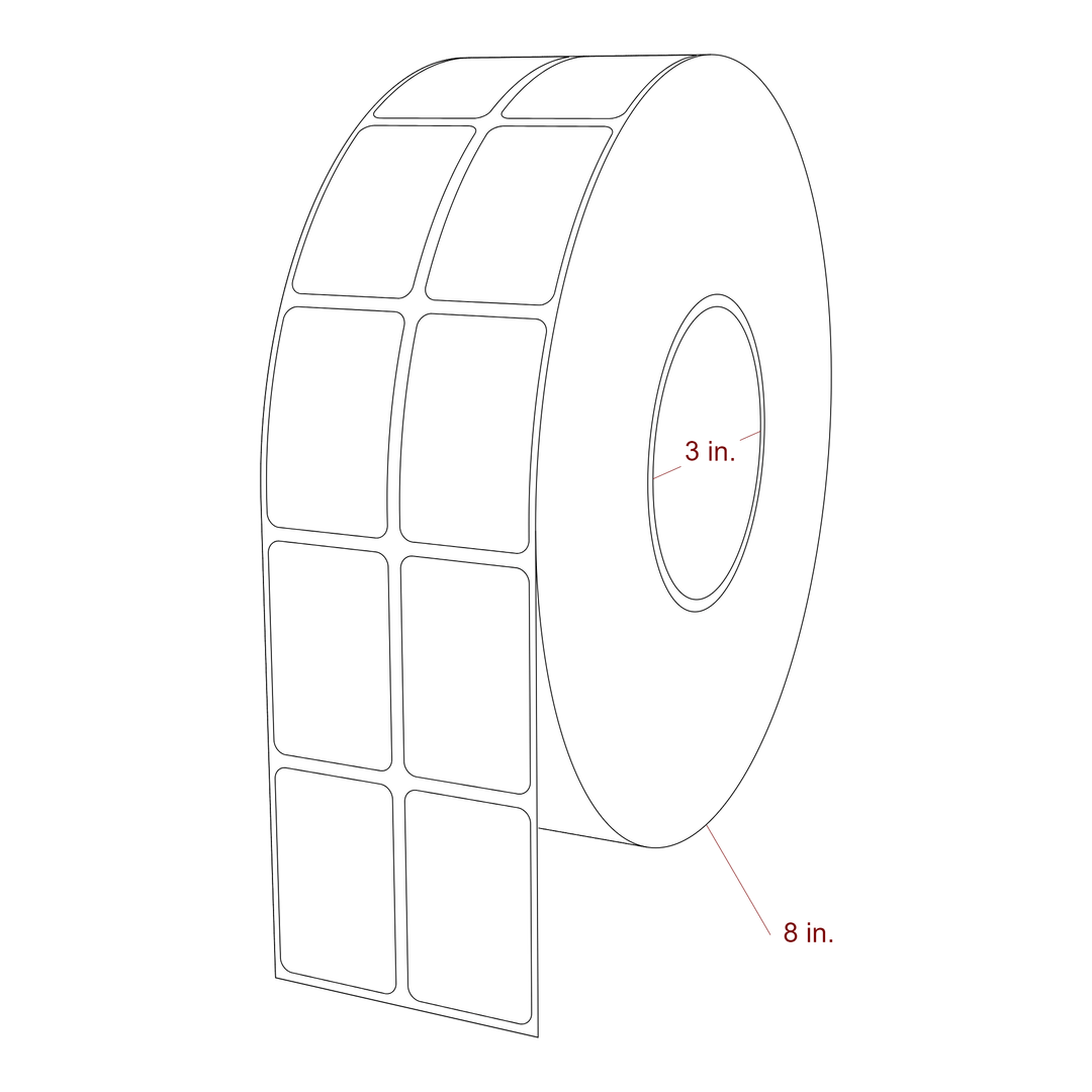 1.25" x 2" Inkjet Label Rolls | 2-Up | Fits Epson ColorWorks & Primera