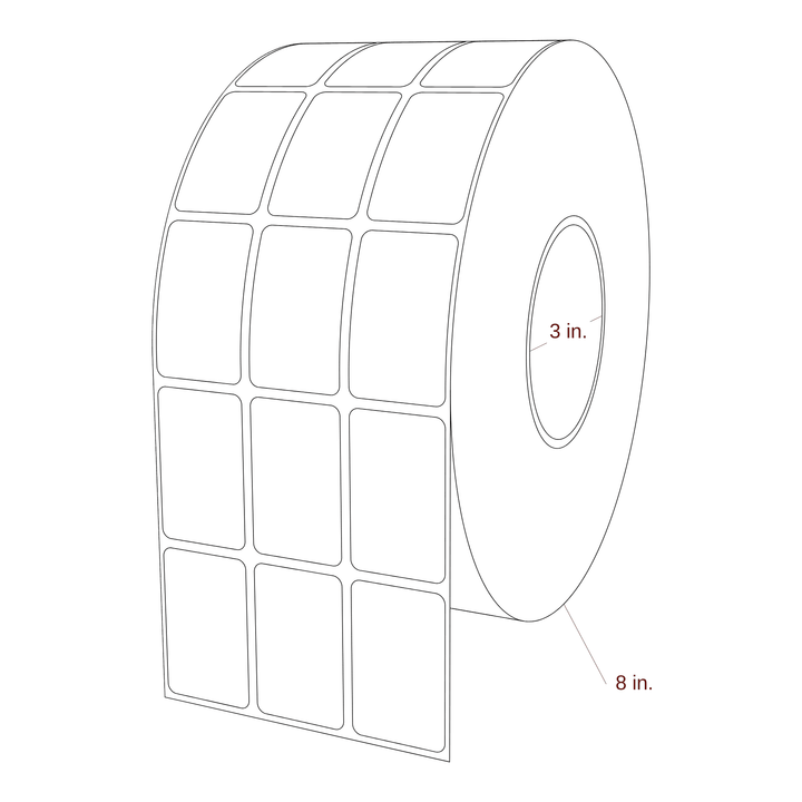 1.25" x 2" Inkjet Label Rolls | 3-Up | Fits Epson ColorWorks & Primera