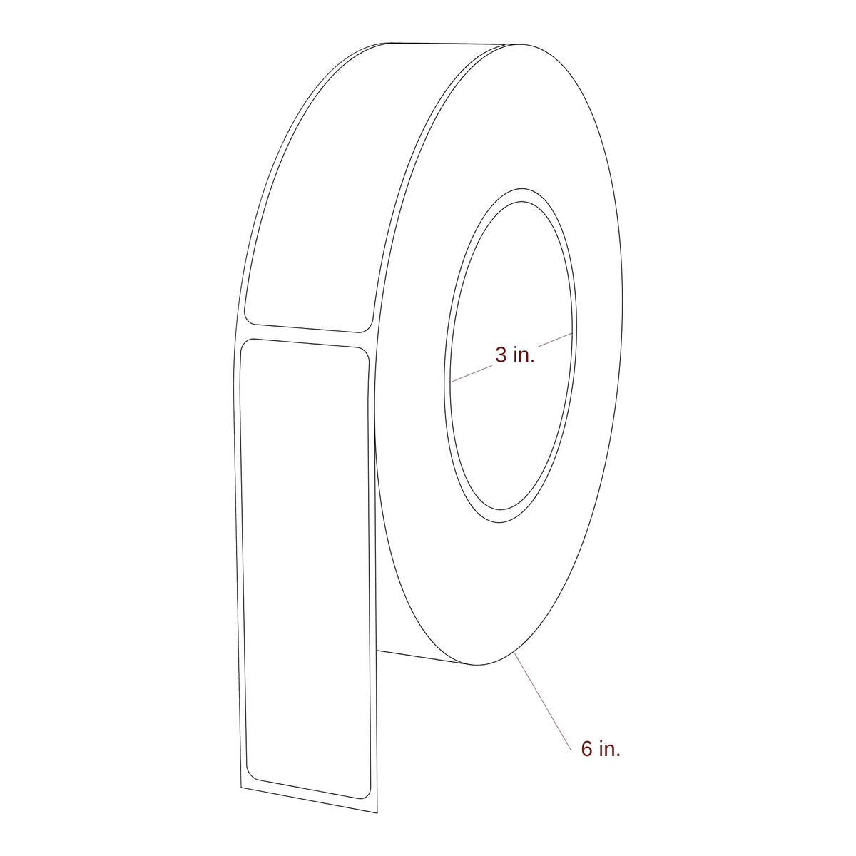 1.25" x 4" Rectangle Roll for Epson ColorWorks & Primera Printers; 1.25" x 4" Rectangle Label Diagram