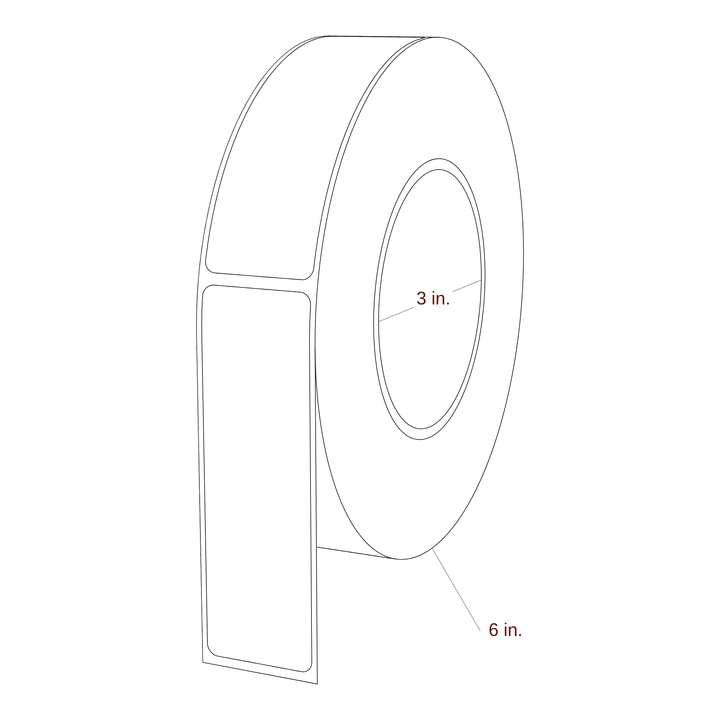 1.25" x 4" Rectangle Roll for Epson ColorWorks & Primera Printers; 1.25" x 4" Rectangle Label Diagram