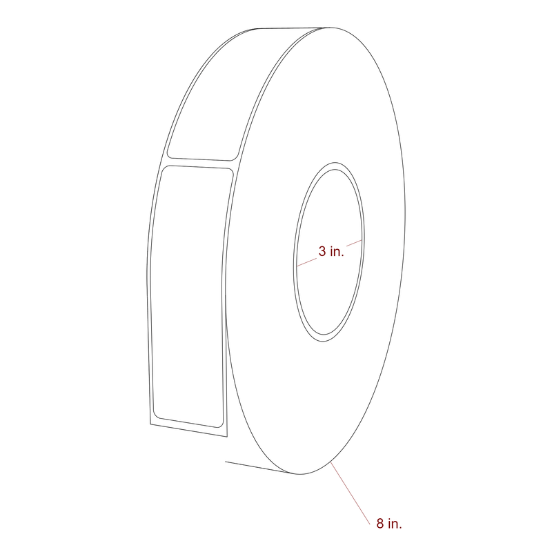 1.25" x 4" Inkjet Label Rolls | Fits Epson ColorWorks & Primera - Label Diagram
