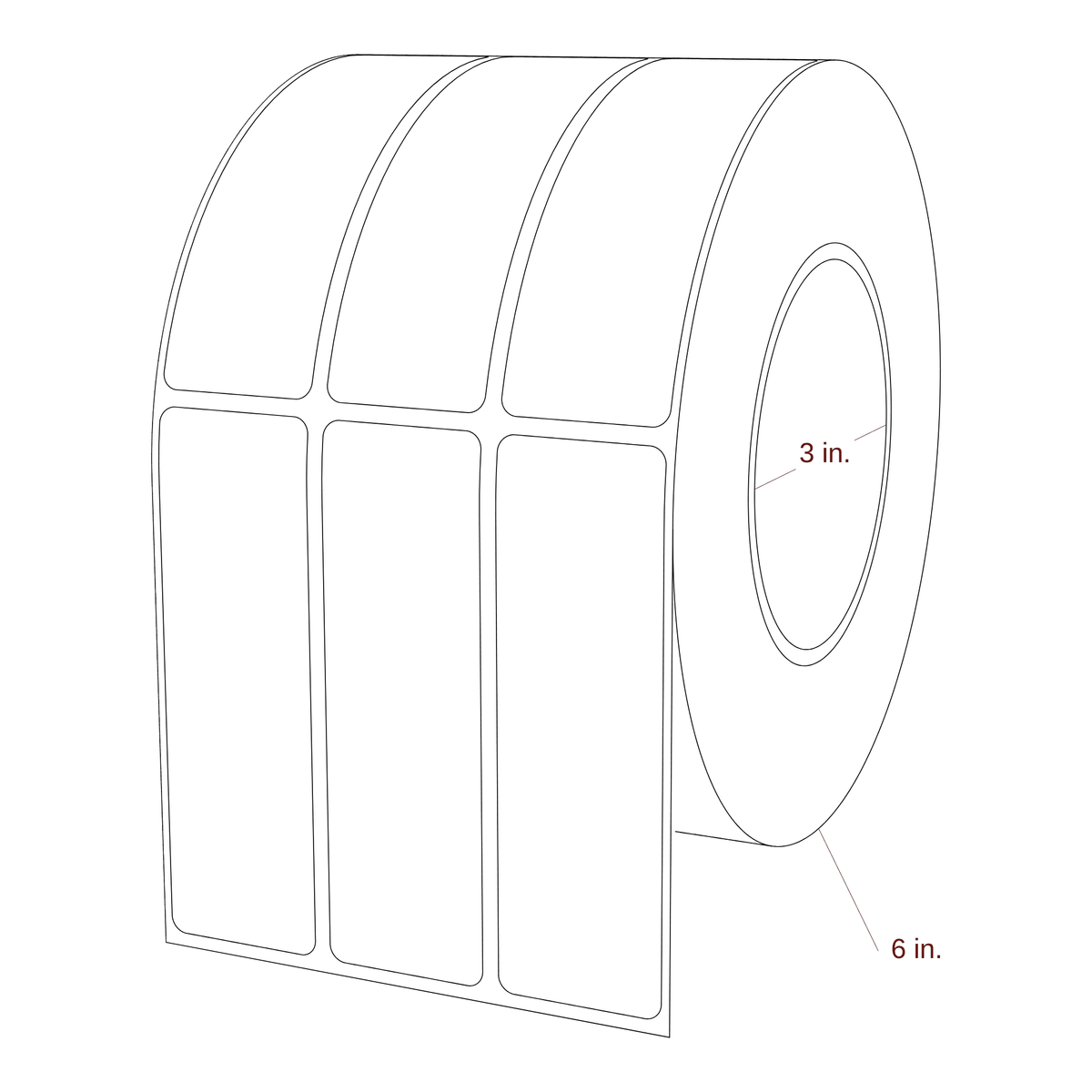 1.25" x 4" Rectangle Roll for Epson ColorWorks & Primera Printers; 1.25" x 4" Rectangle Label Diagram