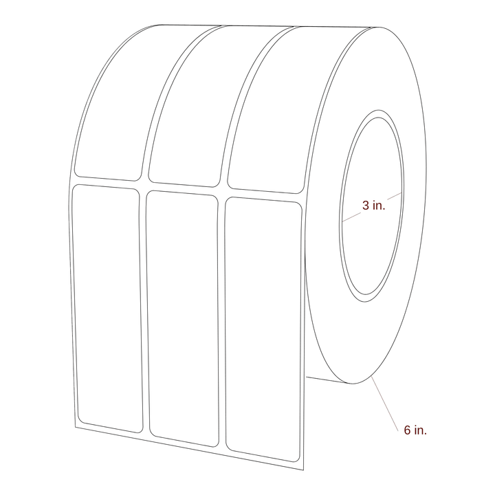 1.25" x 4" Rectangle Roll for Epson ColorWorks & Primera Printers; 1.25" x 4" Rectangle Label Diagram