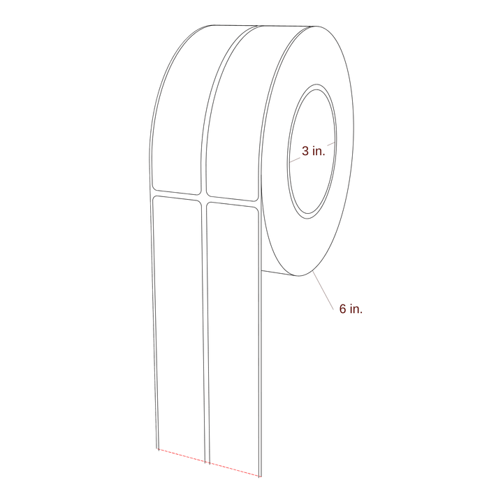1.25" x 5.25" Rectangle Roll for Epson ColorWorks & Primera Printers; 1.25" x 5.25" Rectangle Label Diagram
