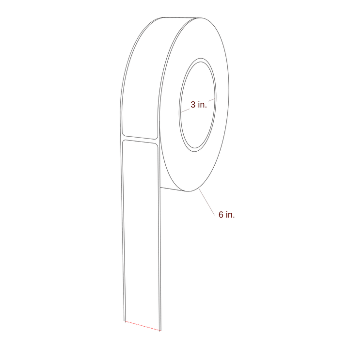 1.25" x 5.25" Rectangle Roll for Epson ColorWorks & Primera Printers; 1.25" x 5.25" Rectangle Label Diagram