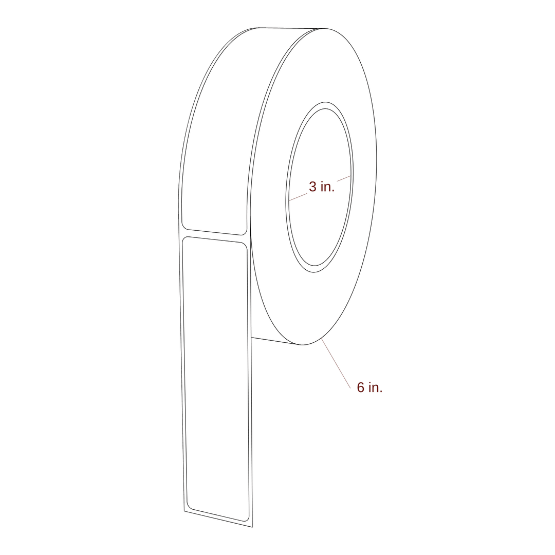 1.25" x 5" Rectangle Roll for Epson ColorWorks & Primera Printers; 1.25" x 5" Rectangle Label Diagram