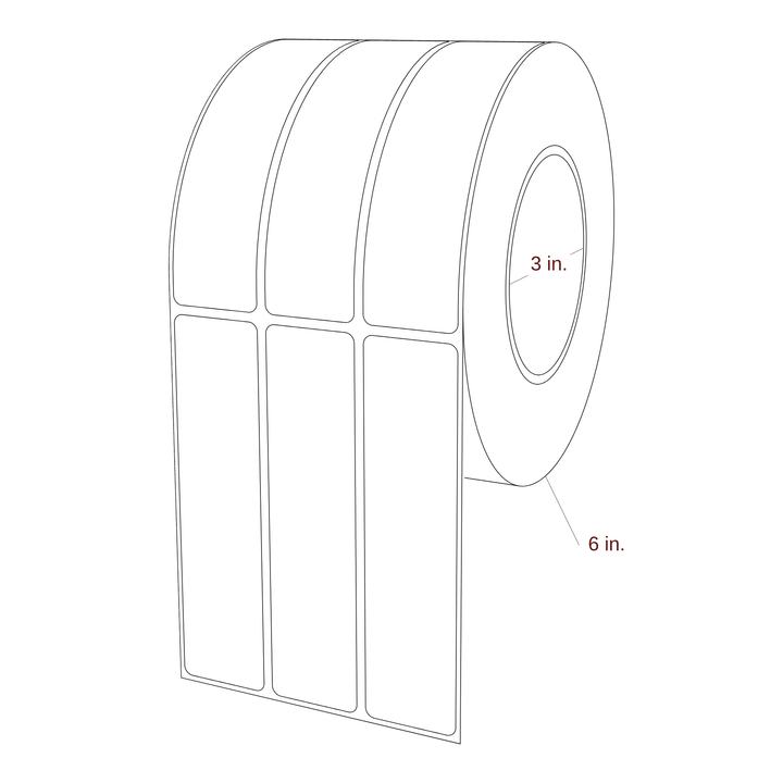 1.25" x 5" Rectangle Roll for Epson ColorWorks & Primera Printers; 1.25" x 5" Rectangle Label Diagram
