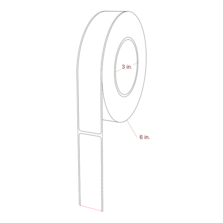 1.25" x 7.5" Rectangle Roll for Epson ColorWorks & Primera Printers; 1.25" x 7.5" Rectangle Label Diagram