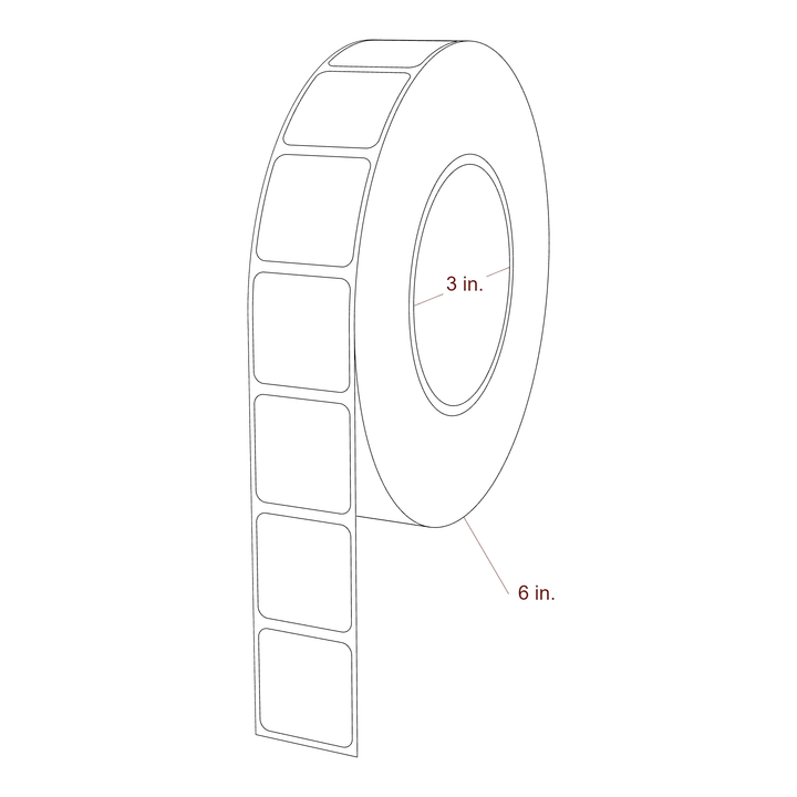 1.2" x 1.25" Rectangle Roll for Epson ColorWorks Printers; 1.2" x 1.25" Rectangle Label Diagram