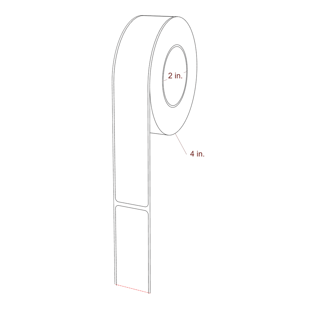 1.2" x 7.125" Rectangle Roll for Epson ColorWorks & Primera Printers; 1.2" x 7.125" Rectangle Label Diagram