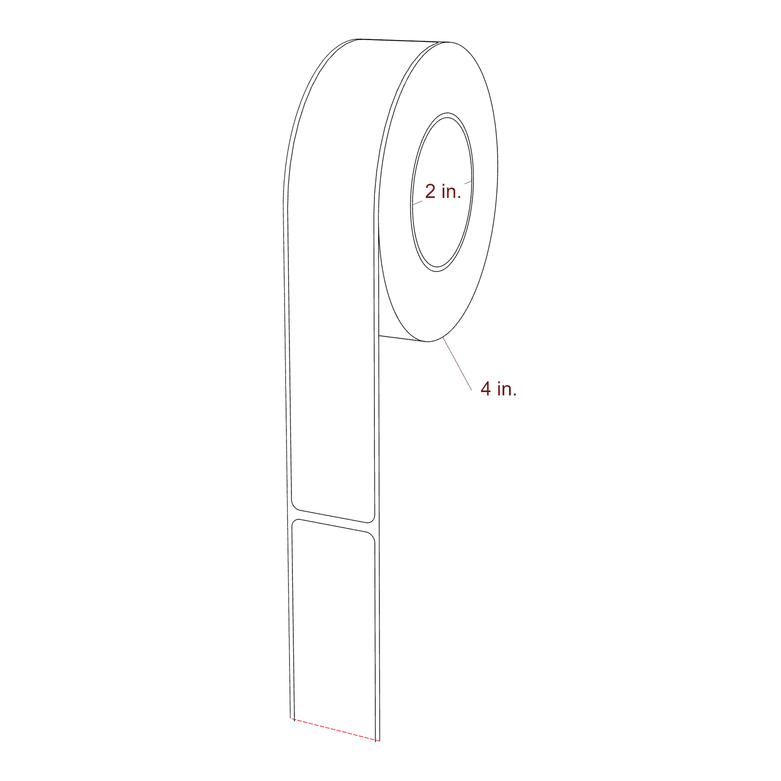 1.2" x 7.125" Rectangle Roll for Epson ColorWorks & Primera Printers; 1.2" x 7.125" Rectangle Label Diagram