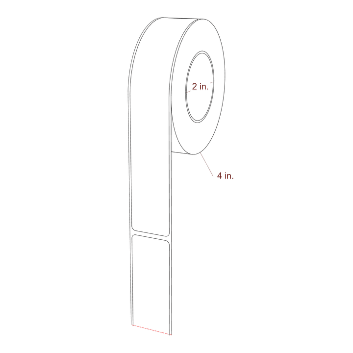 1.2" x 7.125" Rectangle Roll for Epson ColorWorks & Primera Printers; 1.2" x 7.125" Rectangle Label Diagram