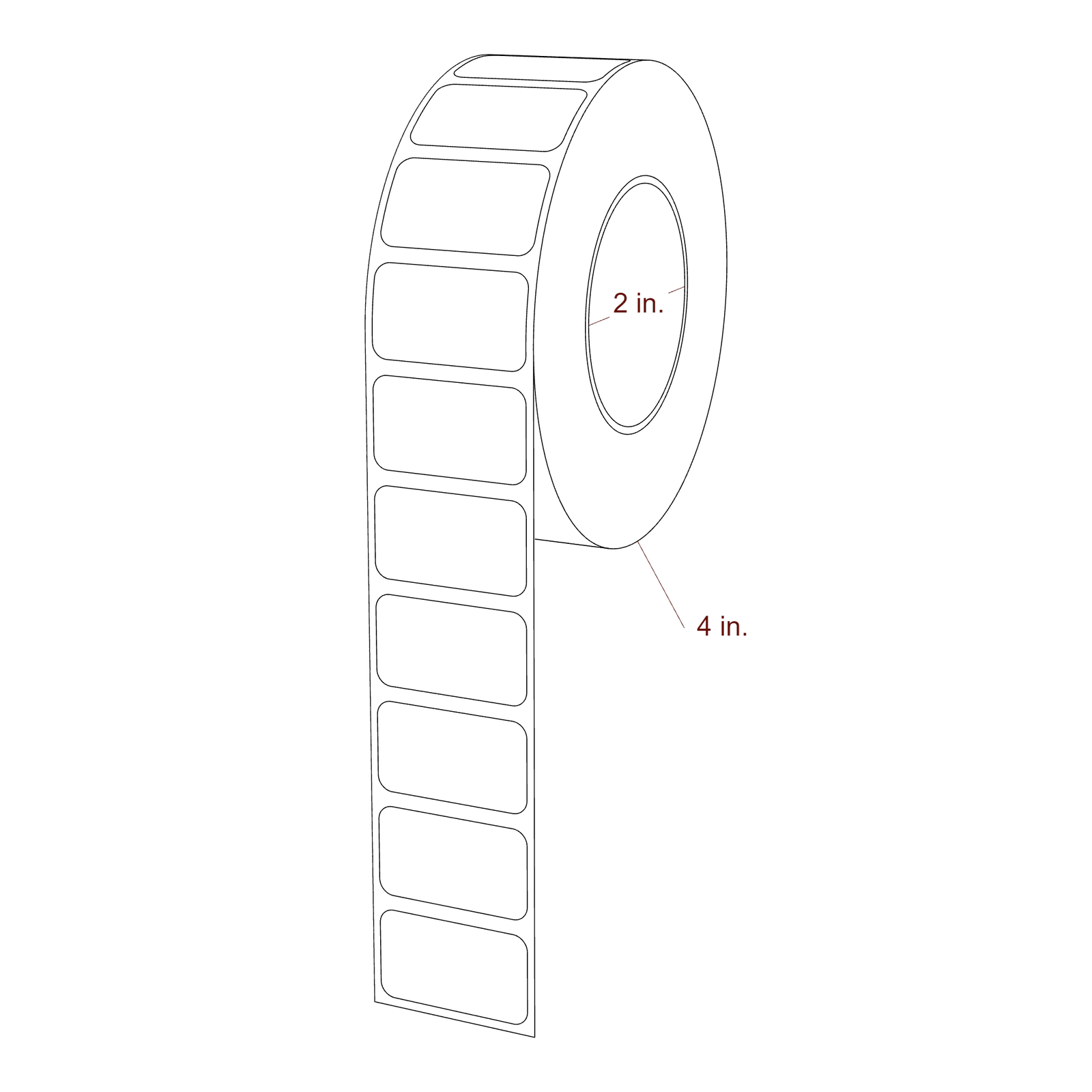 1.3125" x 0.75" Rectangle Roll for Epson ColorWorks & Primera Printers; 1.3125" x 0.75" Rectangle Label Diagram