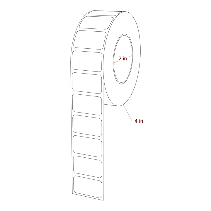 1.3125" x 0.75" Rectangle Roll for Epson ColorWorks & Primera Printers; 1.3125" x 0.75" Rectangle Label Diagram