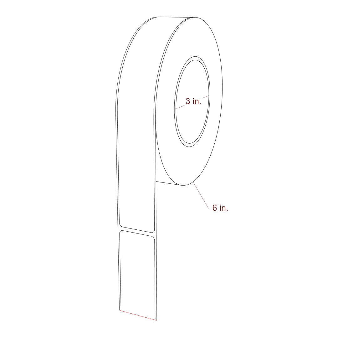 1.3125" x 8.5" Rectangle Roll for Epson ColorWorks Printers; 1.3125" x 8.5" Rectangle Label Diagram