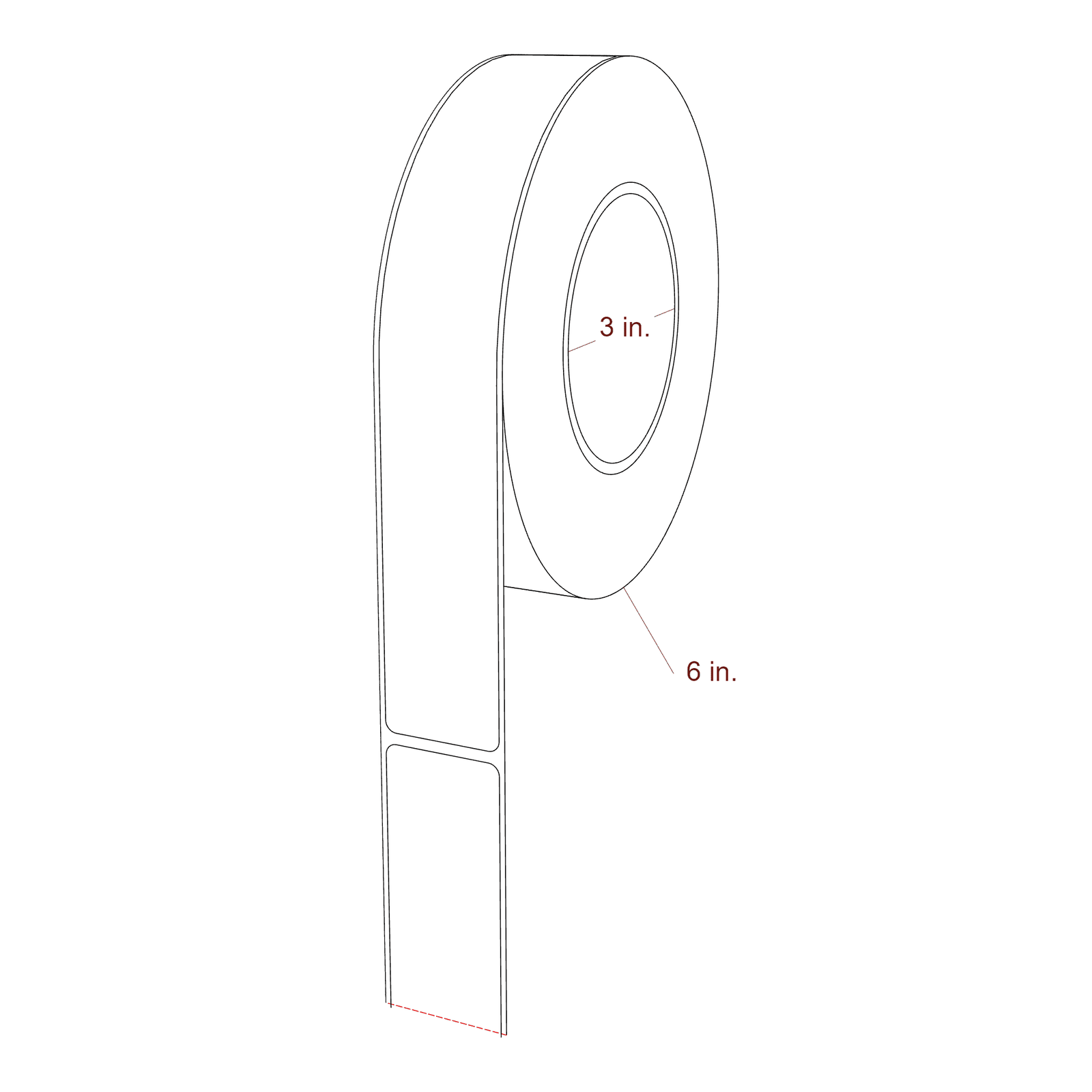1.3125" x 8.5" Rectangle Roll for Epson ColorWorks Printers; 1.3125" x 8.5" Rectangle Label Diagram