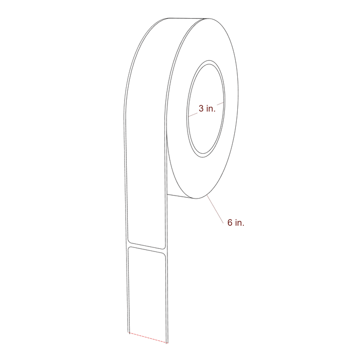 1.3125" x 8.5" Rectangle Roll for Epson ColorWorks Printers; 1.3125" x 8.5" Rectangle Label Diagram