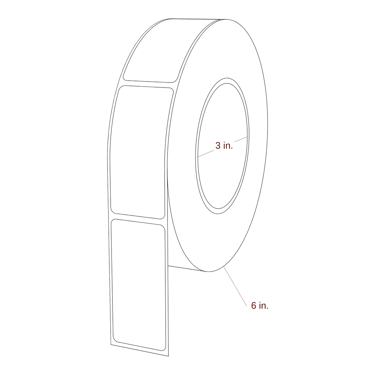 1.313" x 2.8125" Rectangle Roll for Epson ColorWorks Printers; 1.313" x 2.8125" Rectangle Label Diagram