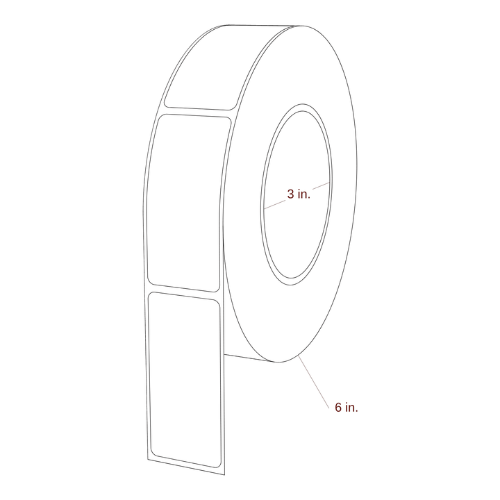 1.313" x 2.8125" Rectangle Roll for Epson ColorWorks Printers; 1.313" x 2.8125" Rectangle Label Diagram