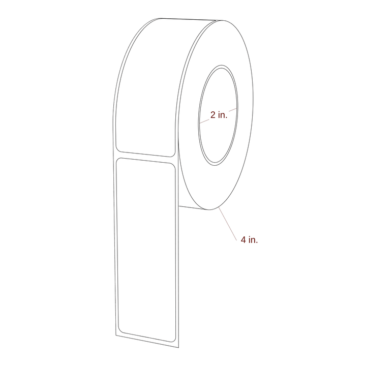1.313" x 3.6875" Rectangle Roll for Epson ColorWorks & Primera Printers; 1.313" x 3.6875" Rectangle Label Diagram