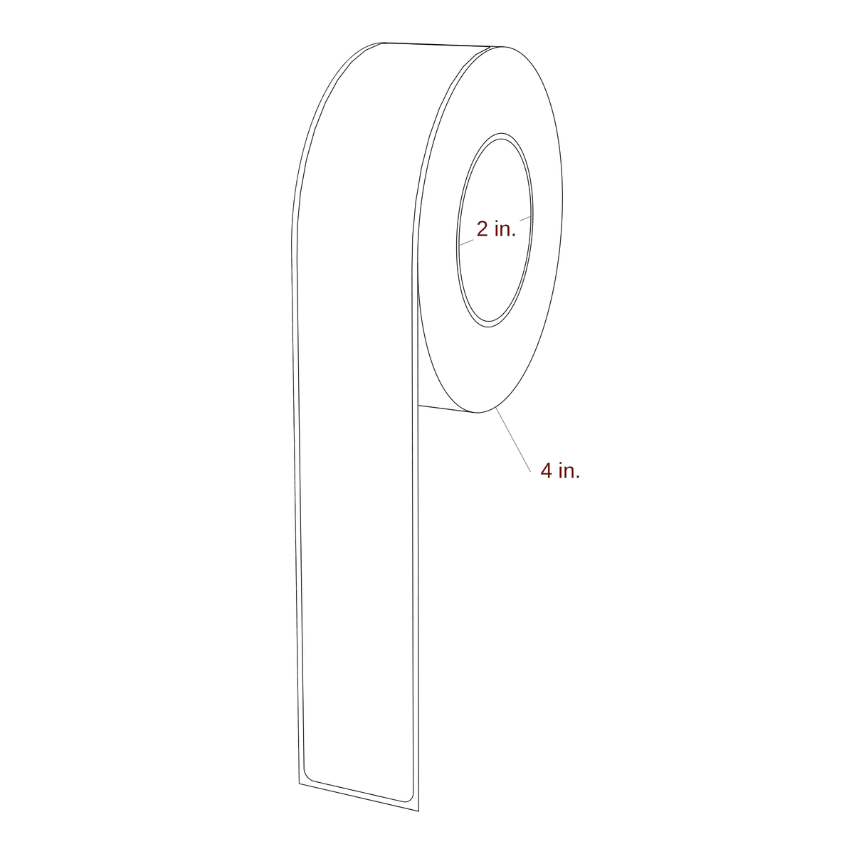 1.313" x 9" Rectangle Roll for Epson ColorWorks & Primera Printers; 1.313" x 9" Rectangle Label Diagram