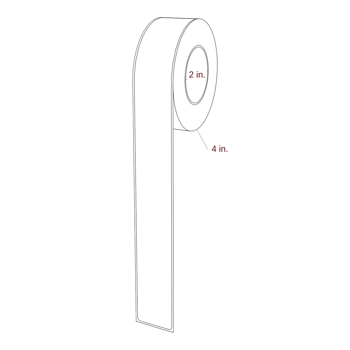1.375" x 12" Rectangle Roll for Epson ColorWorks & Primera Printers; 1.375" x 12" Rectangle Label Diagram