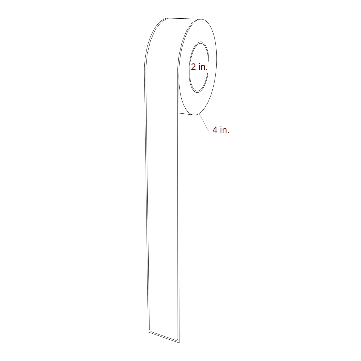1.375" x 14.625" Rectangle Roll for Epson ColorWorks & Primera Printers; 1.375" x 14.625" Rectangle Label Diagram