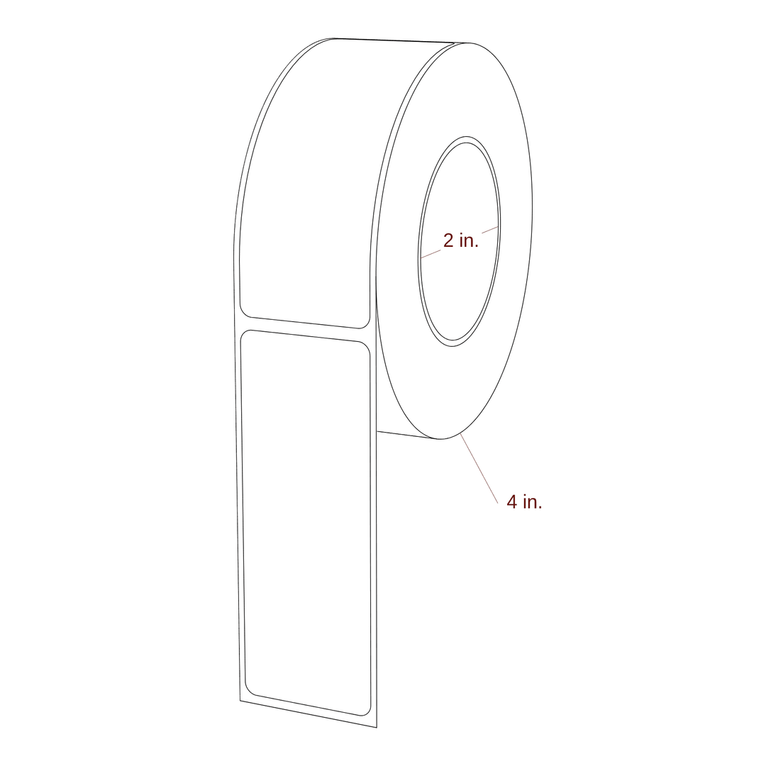 1.375" x 3.6875" Rectangle Roll for Epson ColorWorks & Primera Printers; 1.375" x 3.6875" Rectangle Label Diagram