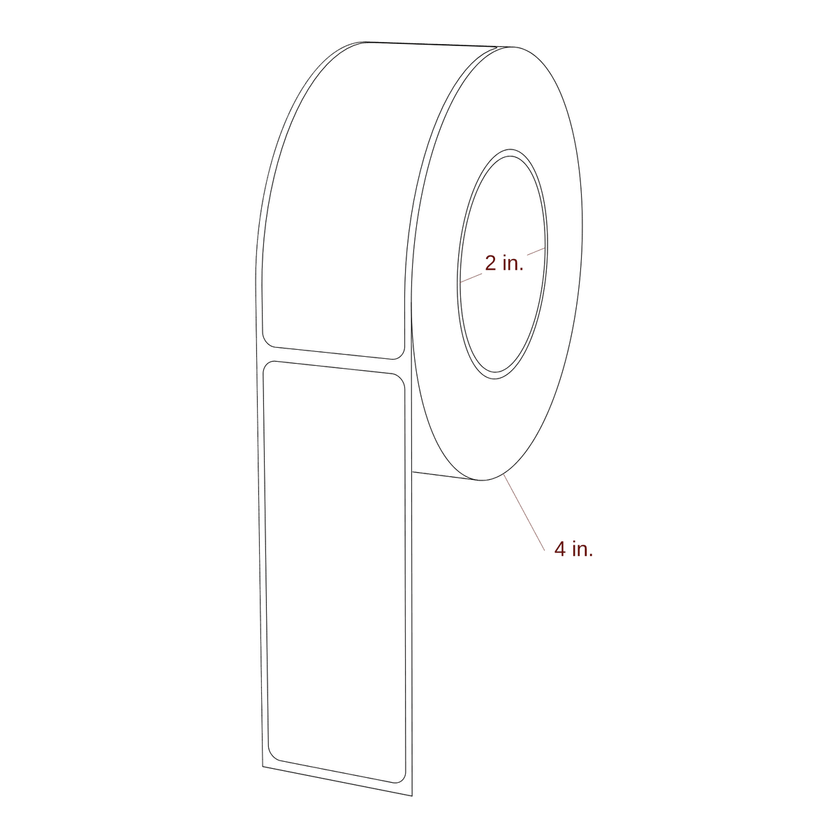 1.375" x 3.6875" Rectangle Roll for Epson ColorWorks & Primera Printers; 1.375" x 3.6875" Rectangle Label Diagram