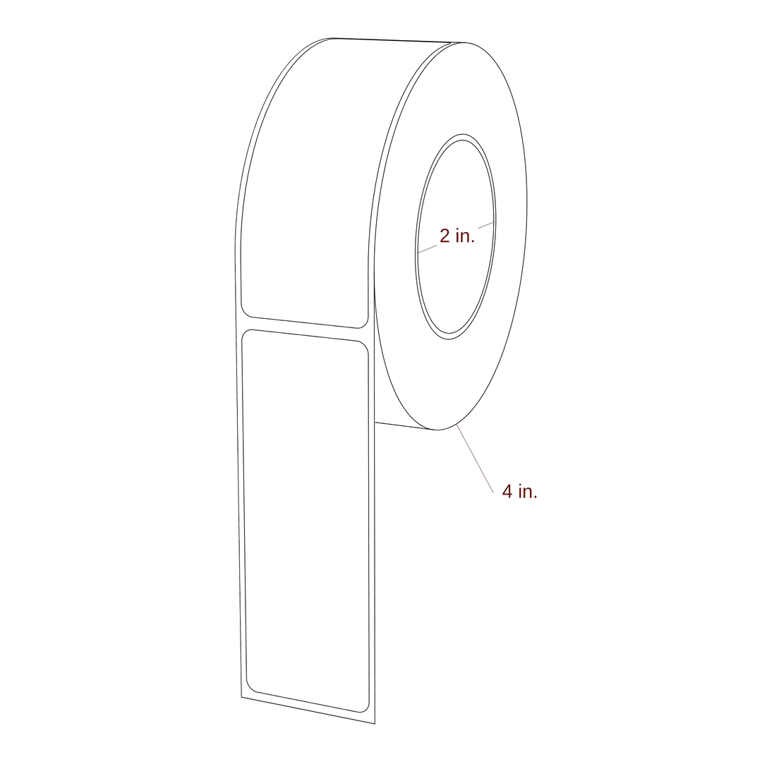 1.375" x 3.75" Rectangle Roll for Epson ColorWorks & Primera Printers; 1.375" x 3.75" Rectangle Label Diagram