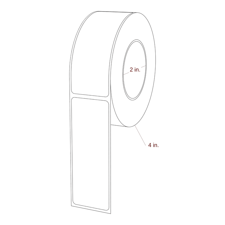 1.375" x 3.75" Rectangle Roll for Epson ColorWorks & Primera Printers; 1.375" x 3.75" Rectangle Label Diagram