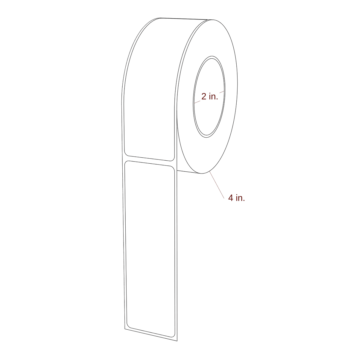 1.375" x 4.4375" Rectangle Roll for Epson ColorWorks & Primera Printers; 1.375" x 4.4375" Rectangle Label Diagram